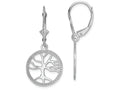 FJC Finejewelers 14k White Gold Tree Of Life In Round Frame Leverback Earrings