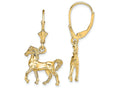 FJC Finejewelers 14k Yellow Gold 3d Horse - Standingleverback Earrings