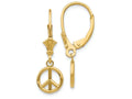 FJC Finejewelers 14k Yellow Gold 3d Peace Symbol Leverback Earrings
