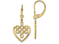 FJC Finejewelers 14k Yellow Gold Sm Celtic Knot Heart Leverback Earringscut-out