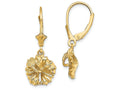 FJC Finejewelers 14k Yellow Gold Hibiscus Flower Leverback Earrings Textured