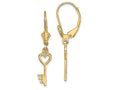FJC Finejewelers 14k Yellow Gold Key with Heart Topleverback Earrings