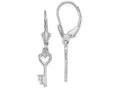 FJC Finejewelers 14k White Gold Key with Heart Topleverback Earrings