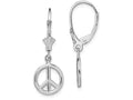 FJC Finejewelers 14k White Gold Polished 3D Peace Symbol Leverback Earrings