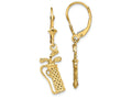 FJC Finejewelers 14k Yellow Gold Golf Bag Leverback Earrings Textured