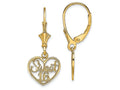 FJC Finejewelers 14k Yellow Gold Sweet 16 In Heartleverback Earringscut-out