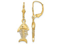 FJC Finejewelers 14k Yellow Gold 3d Fishbone Leverback Earrings