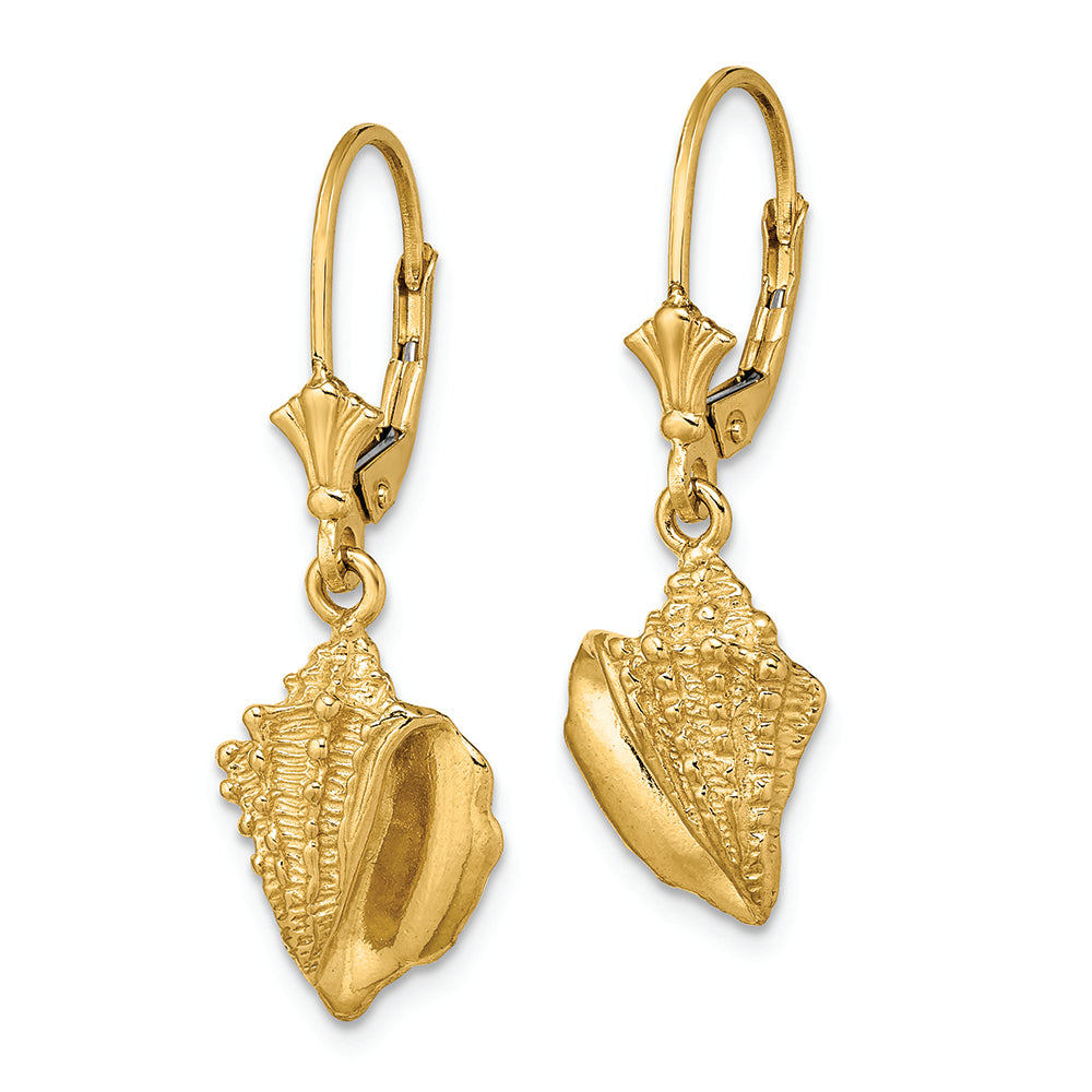 FJC Finejewelers 14k Yellow Gold Conch Shell Leverback Earrings