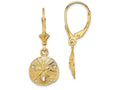 FJC Finejewelers 14k Yellow Gold Sand Dollar Leverback Earrings