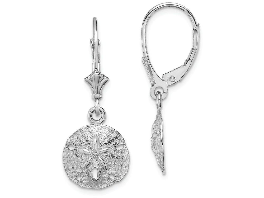 FJC Finejewelers 14k White Gold Sand Dollarleverback Earrings