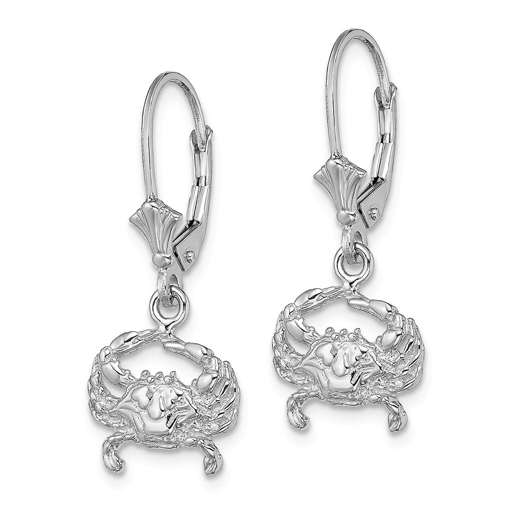 FJC Finejewelers 14k White Gold Blue Crab Leverback Earrings