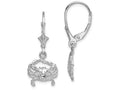 FJC Finejewelers 14k White Gold Blue Crab Leverback Earrings