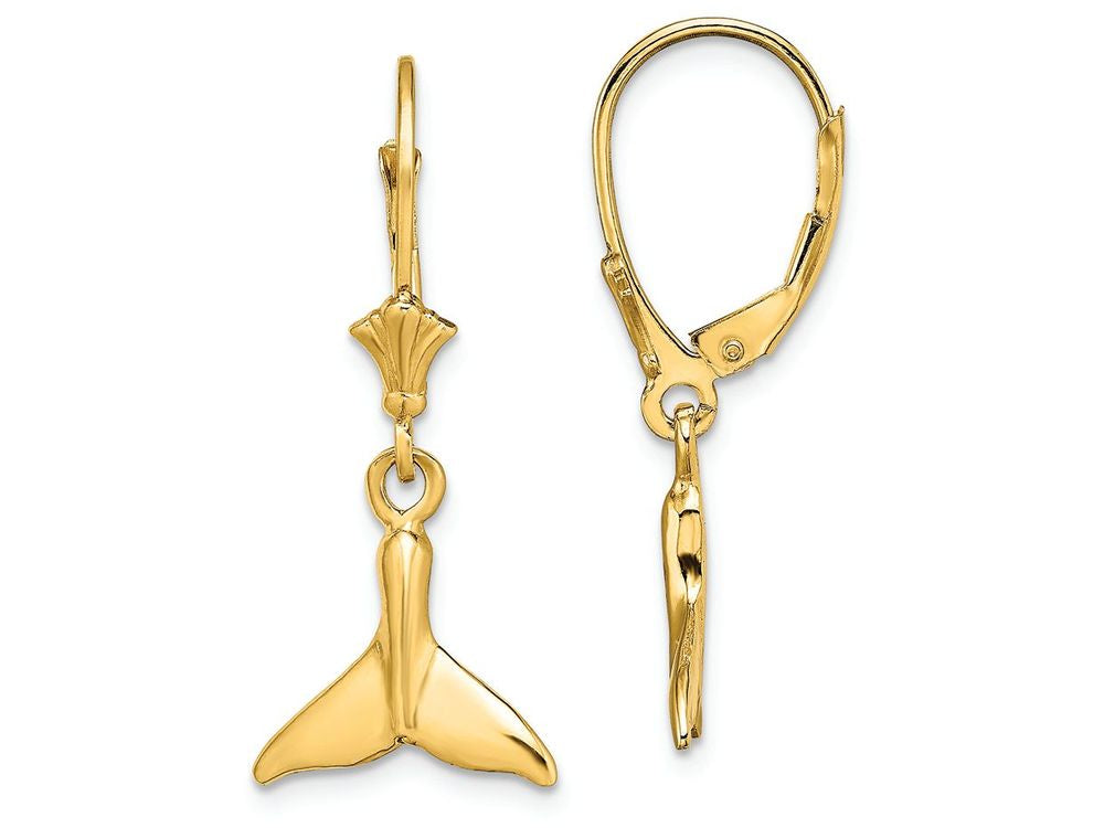 FJC Finejewelers 14k Yellow Gold Small Whale Tail Leverback Earrings