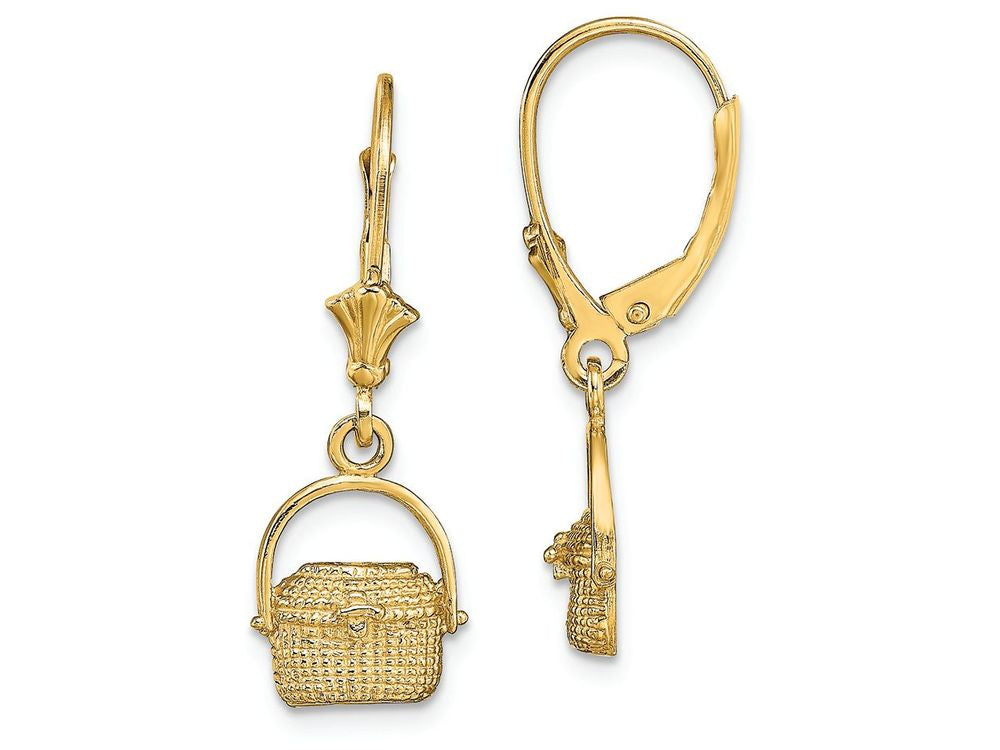 FJC Finejewelers 14k Yellow Gold Nantucket Basket Leverback Earrings