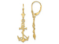 FJC Finejewelers 14k Yellow Gold 3d Anchor with Shackle Entwined Rope Leverback Earrings