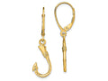FJC Finejewelers 14k Yellow Gold 3d Fish Hook Leverback Earrings