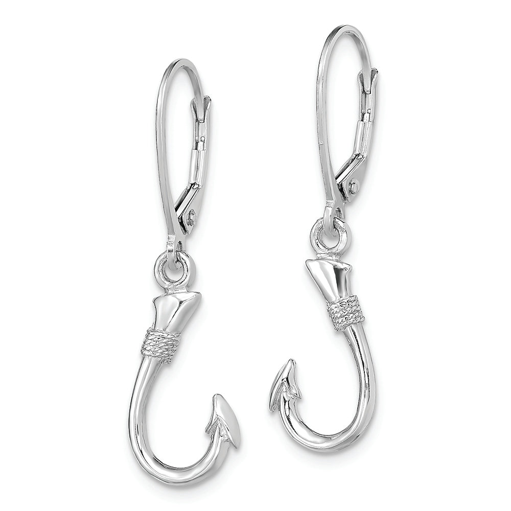 FJC Finejewelers 14k White Gold 3d Fish Hook Leverback Earrings