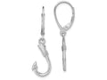 FJC Finejewelers 14k White Gold 3d Fish Hook Leverback Earrings