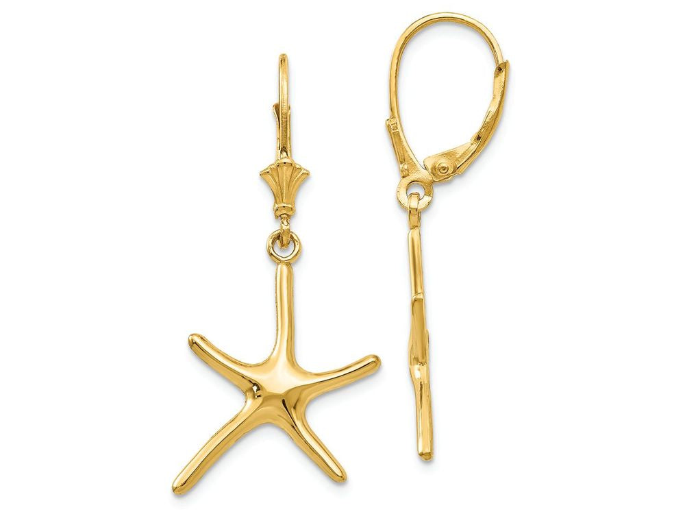 FJC Finejewelers 14k Yellow Gold Dancing Starfish Leverback Earrings