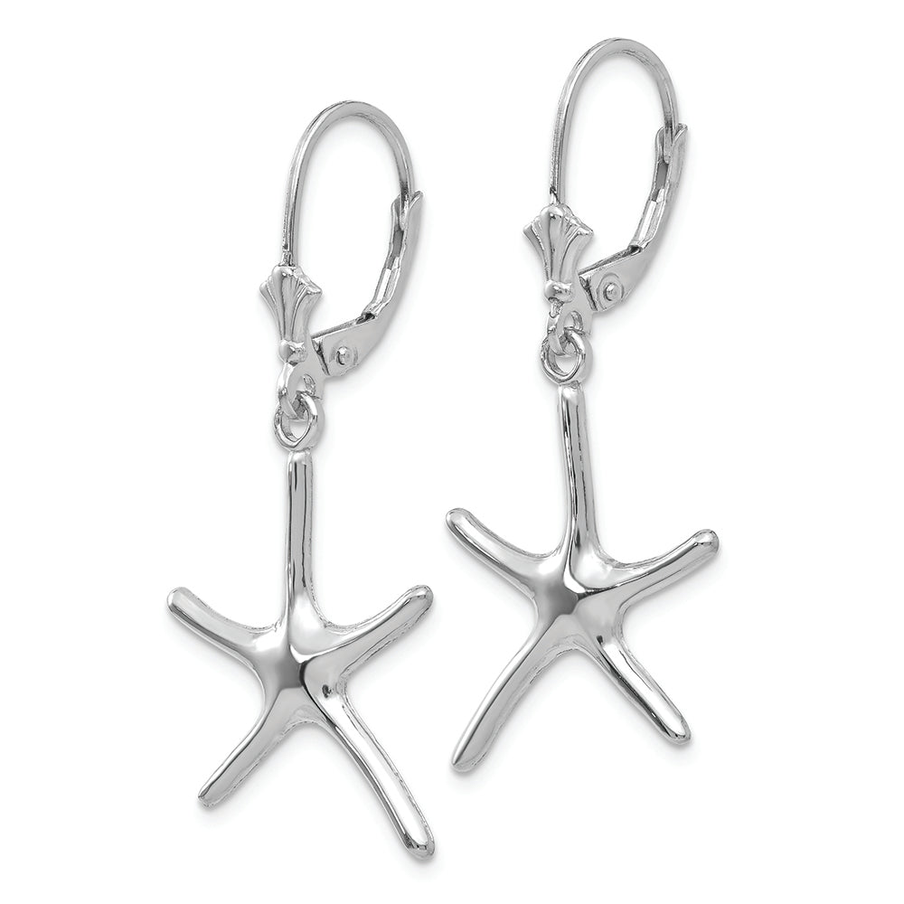 FJC Finejewelers 14k White Gold Dancing Starfish Leverback Earrings
