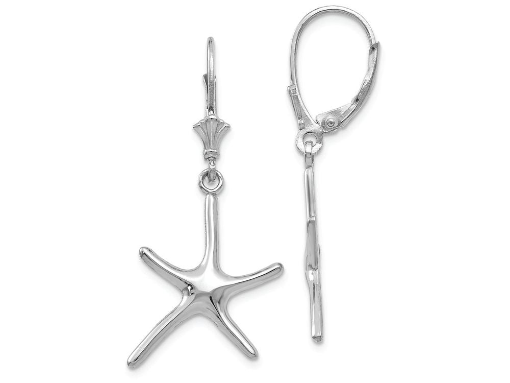 FJC Finejewelers 14k White Gold Dancing Starfish Leverback Earrings