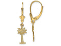 FJC Finejewelers 14k Yellow Gold Mini Palmetto Palm Tree Leverback Earrings Textured