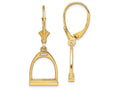 FJC Finejewelers 14k Yellow Gold 3d Small Horse Stirrup Leverback Earrings
