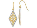 FJC Finejewelers Diamond Shape Cut-out Filigree Wire Dangletwo-color