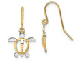 FJC Finejewelers Two-color Sea Turtle Wire Dangle Charm