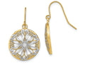 FJC Finejewelers Round Frame with Flower Inside Wire Earringtwo-color