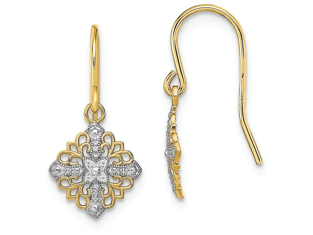 FJC Finejewelers Mini Medallion Wire Earrings Cross Circular Center
