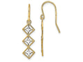 FJC Finejewelers Small Triple Diamond Shape Wire Earrings Bright Cut Accents