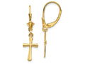 FJC Finejewelers 14k Yellow Gold Lever Back Cross Earrings              