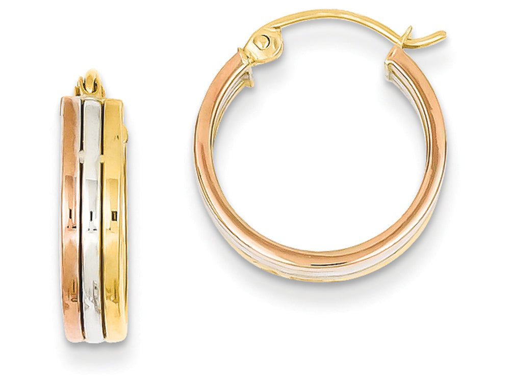 FJC Finejewelers 14 kt Tri Color Gold Hoop Earrings