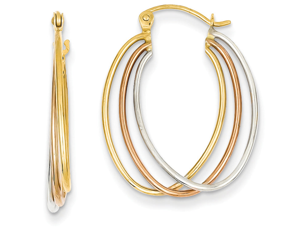FJC Finejewelers 14 kt Tri Color Gold Hoop Earrings