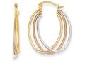 FJC Finejewelers 14 kt Tri Color Gold Hoop Earrings