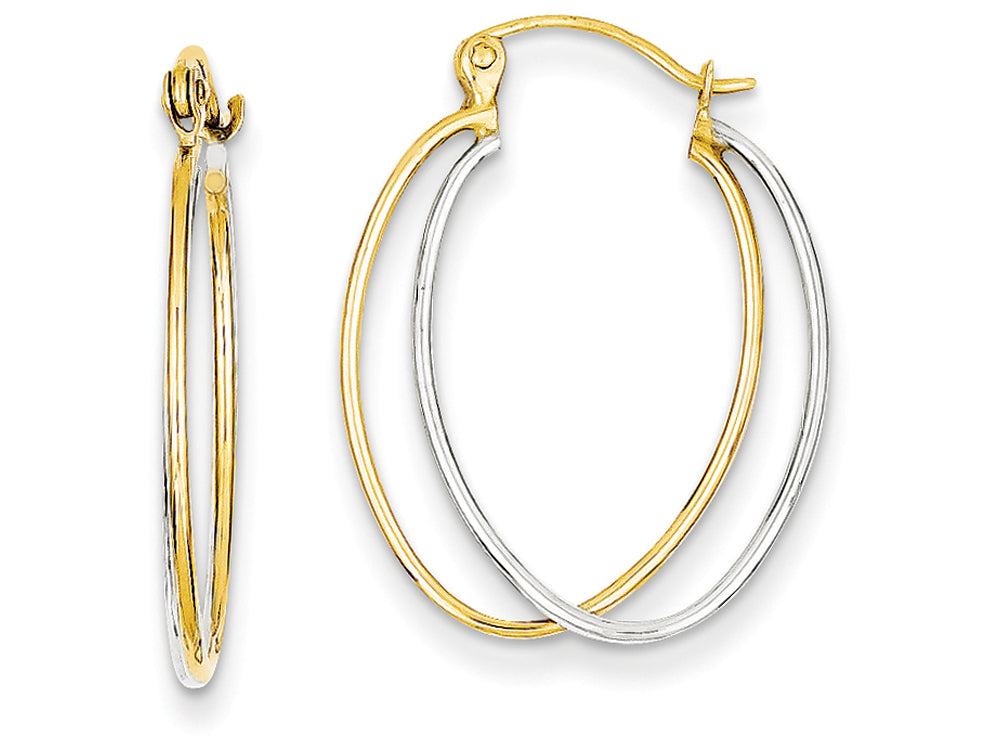 FJC Finejewelers 14 kt Two Tone Gold Hoop Earrings