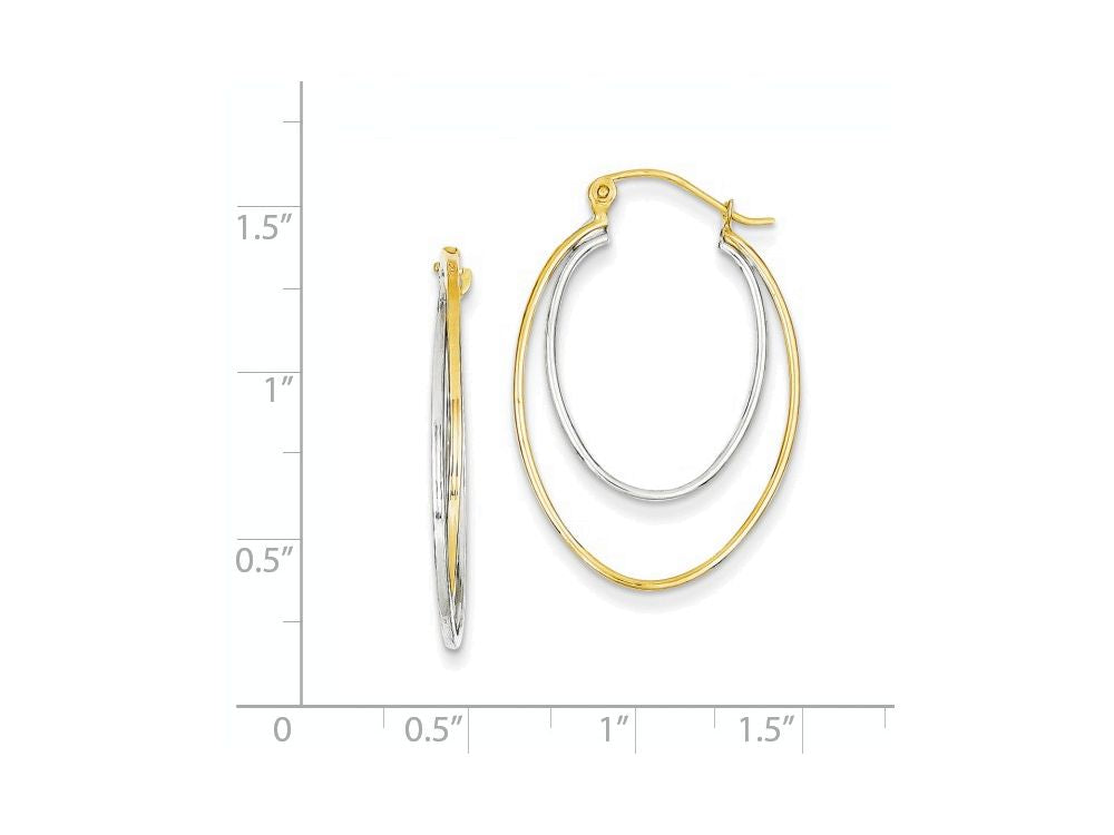 FJC Finejewelers 14 kt Two Tone Gold Lightweight Hoop Earrings