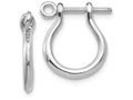 FJC Finejewelers 14k White Gold White Small Shackle Link Screw Earrings (pair)