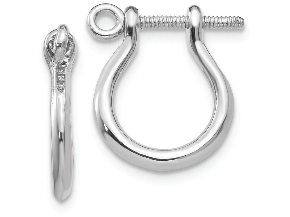 FJC Finejewelers 14k White Gold White Small Shackle Link Screw Earrings (pair)
