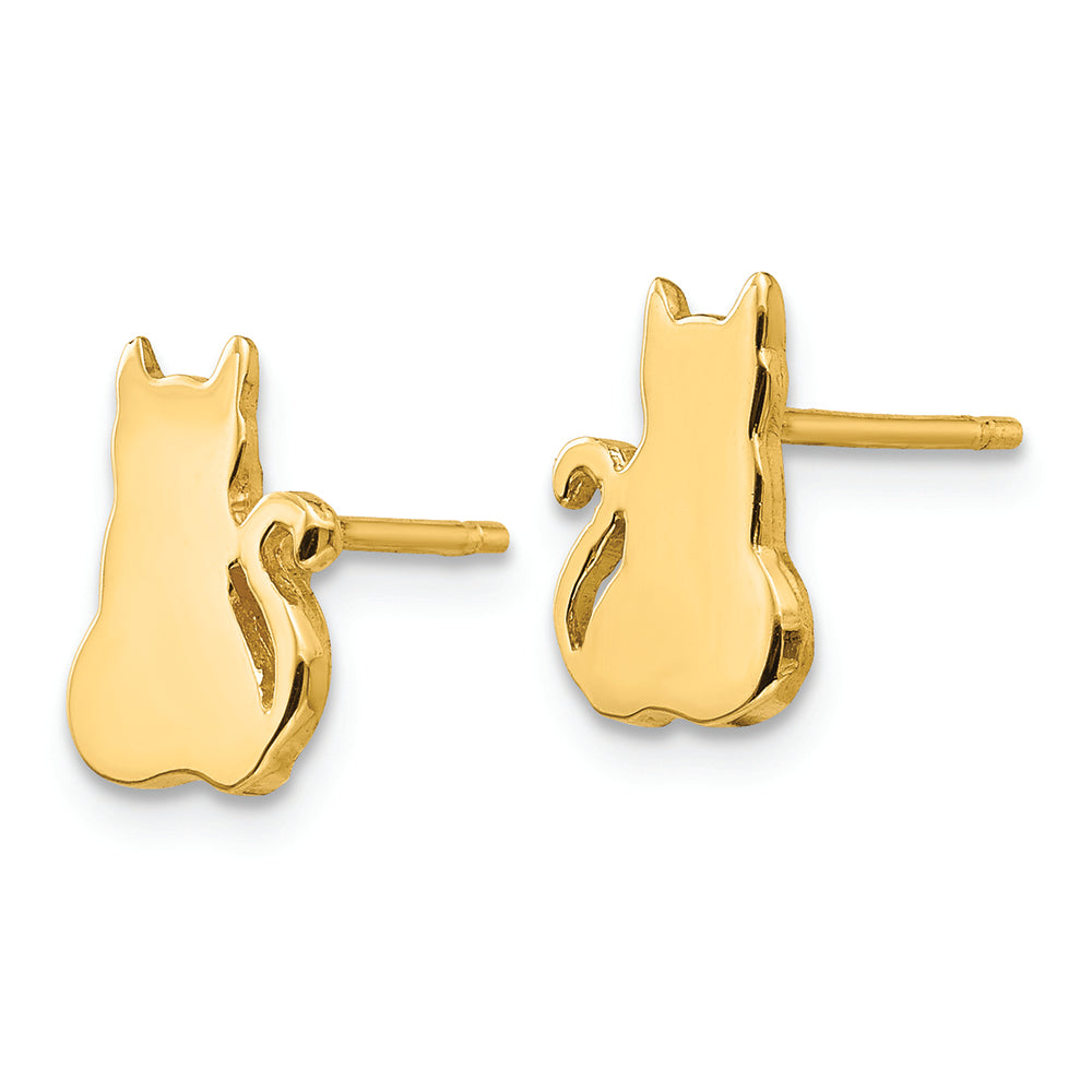 FJC Finejewelers 14k Yellow Gold Cat Earrings