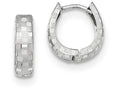 FJC Finejewelers 14k White Gold Bright Cut 4mm Patterned Hinged Hoop Earrings