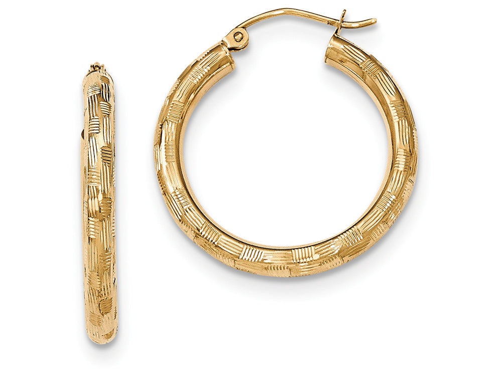 FJC Finejewelers 14k Yellow Gold Textured Hoop Earrings