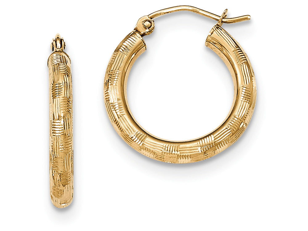 FJC Finejewelers 14k Yellow Gold Textured Hoop Earrings