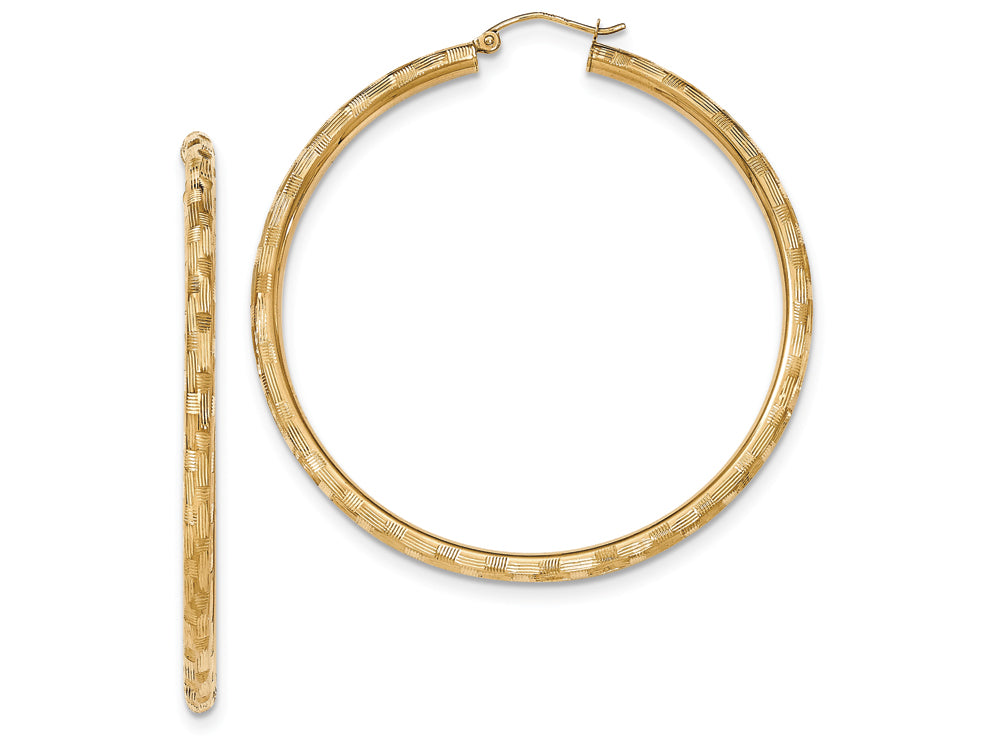 FJC Finejewelers 14k Yellow Gold Textured Hoop Earrings