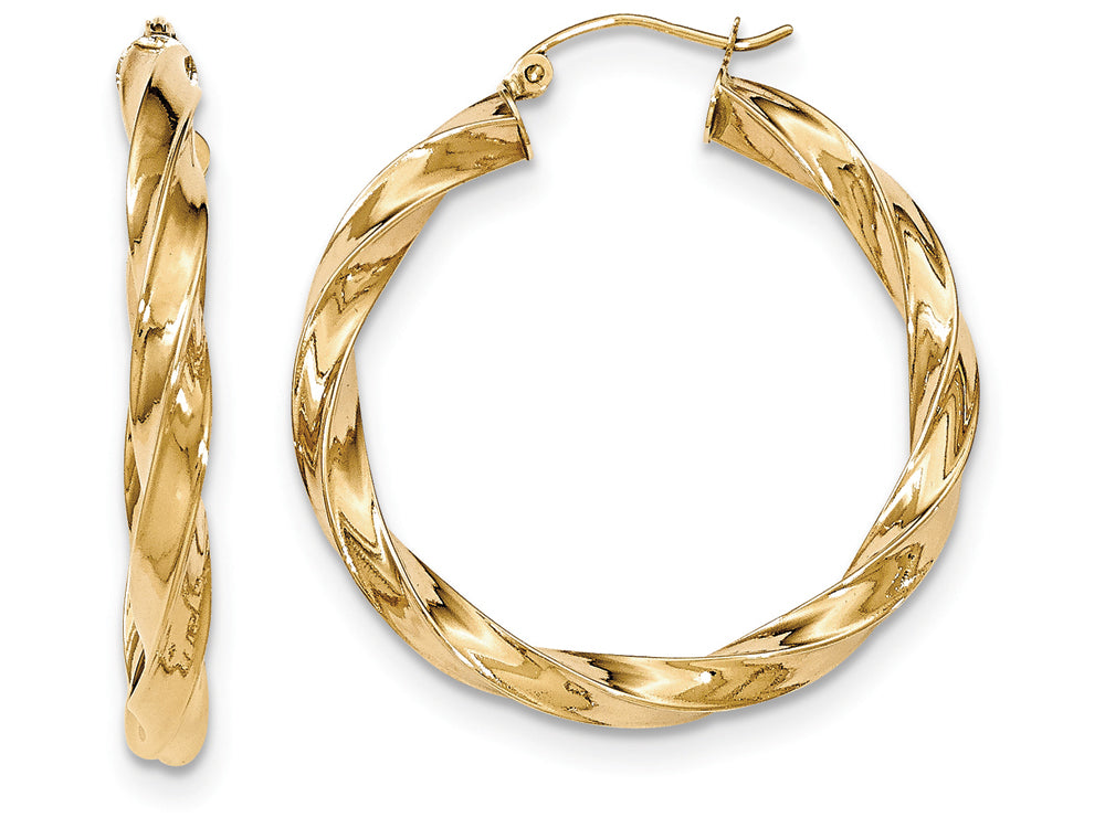 FJC Finejewelers 14k Yellow Gold Light Twisted Hoop Earrings