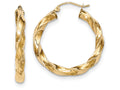 FJC Finejewelers 14k Yellow Gold Light Twisted Hoop Earrings