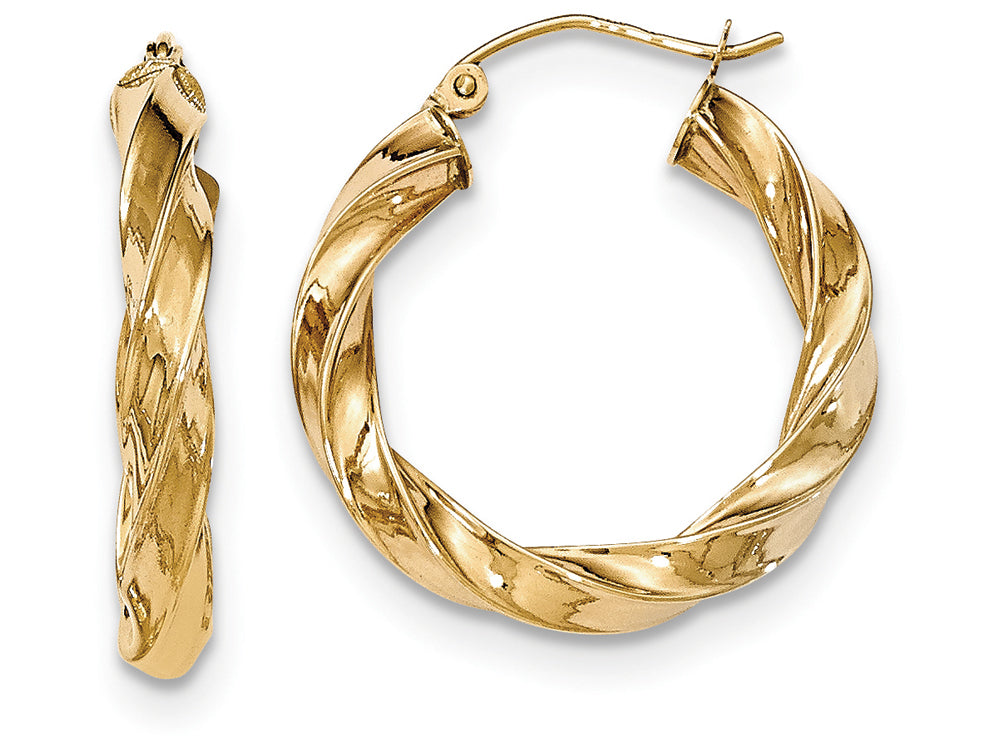 FJC Finejewelers 14k Yellow Gold Light Twisted Hoop Earrings