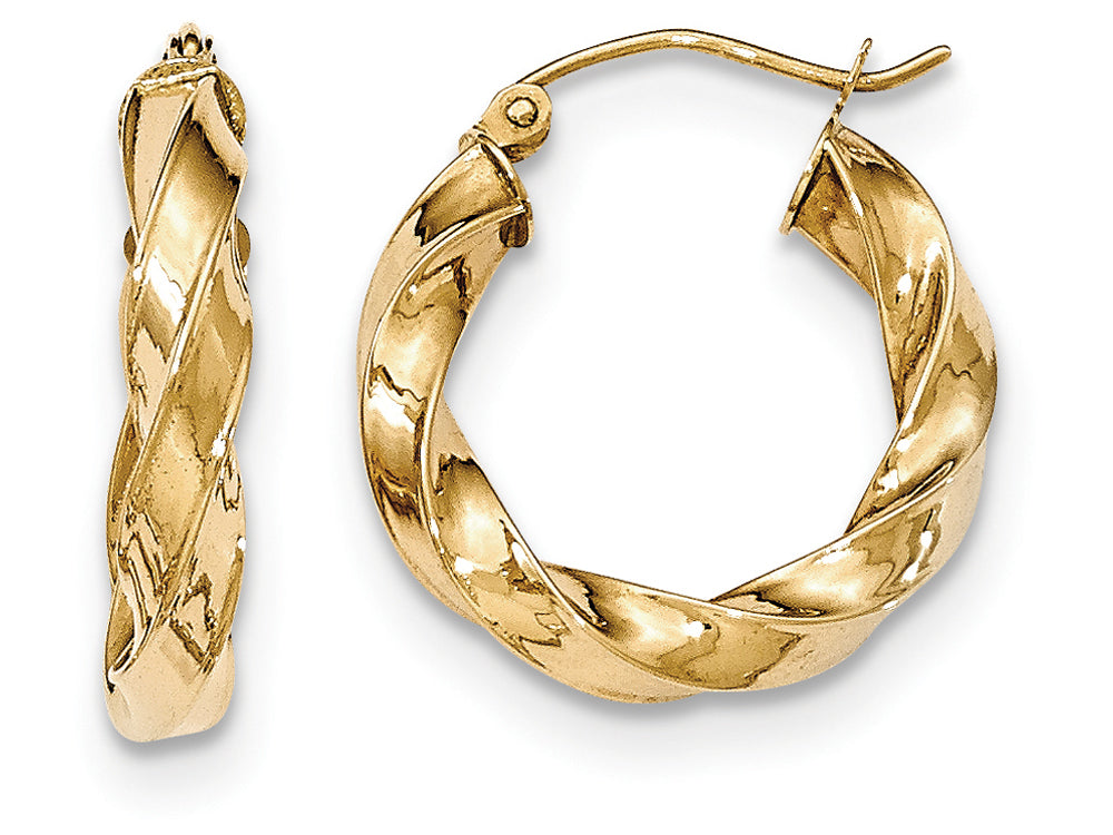 FJC Finejewelers 14k Yellow Gold Light Twisted Hoop Earrings