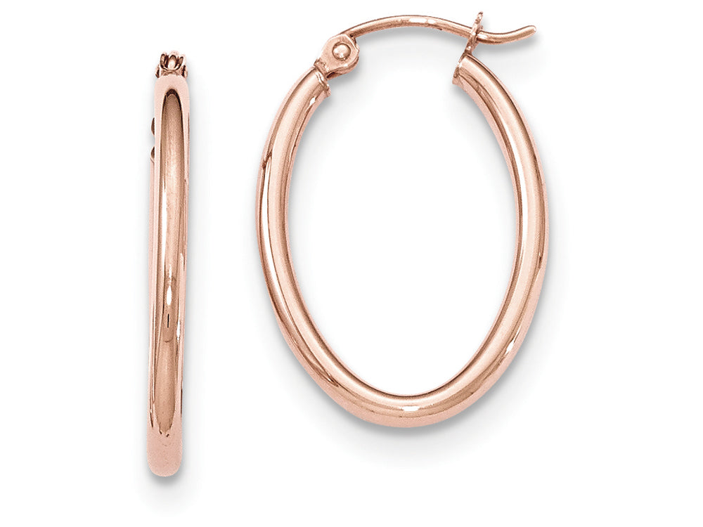 FJC Finejewelers 14k Rose Gold Oval Hoop Earrings